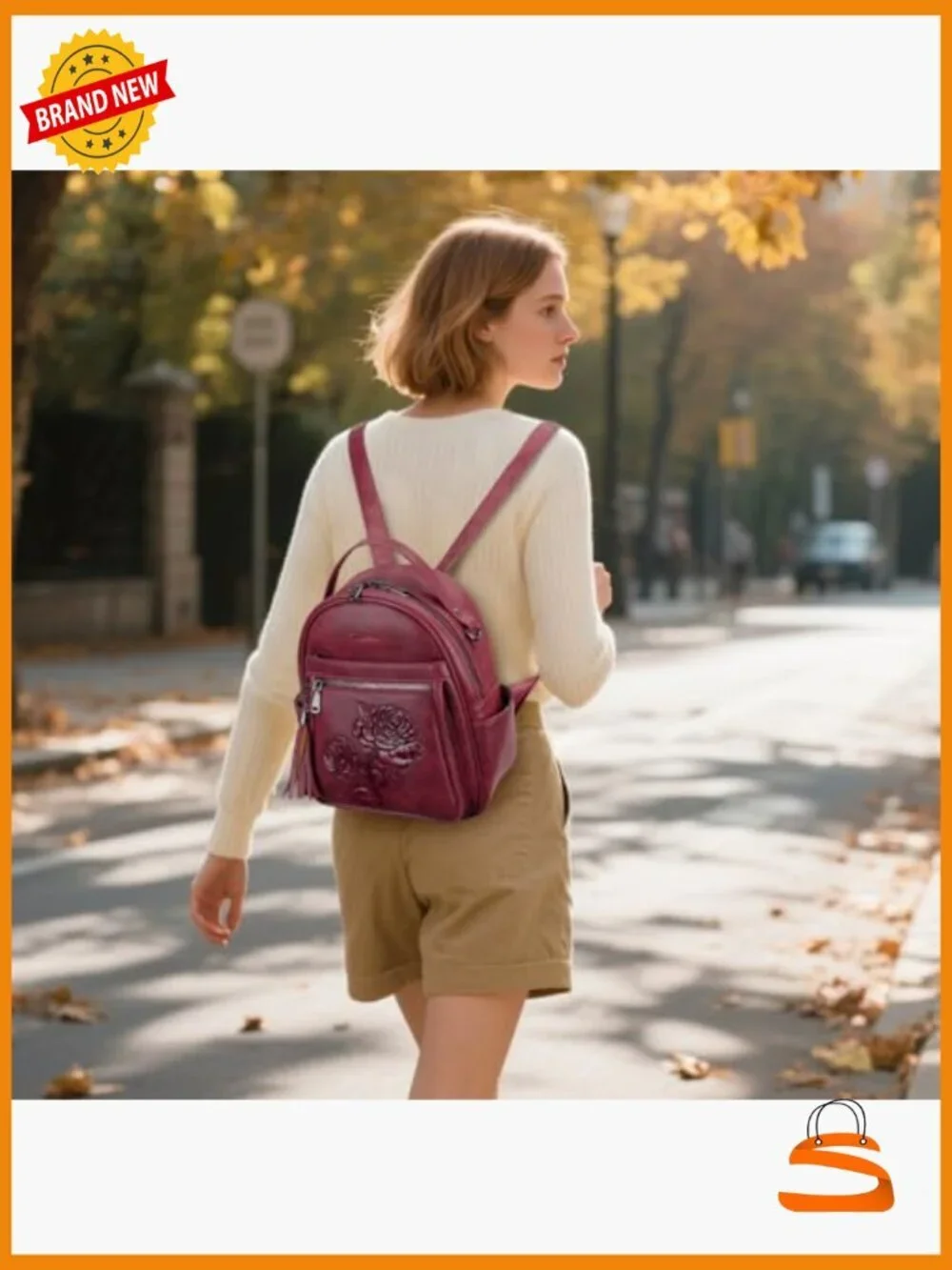 Mini Embossed Vegan Leather Backpack Purse Fashion Daypack Shoulder Handbag